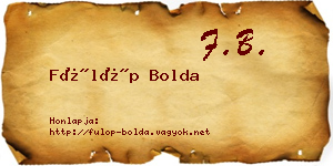 Fülöp Bolda névjegykártya